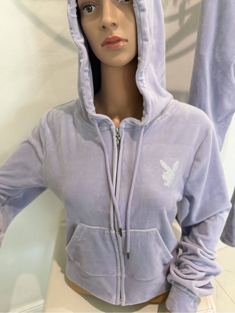 PLAYBOY Lavender Velour Hoodie & Joggers Set - Picture 3 of 6